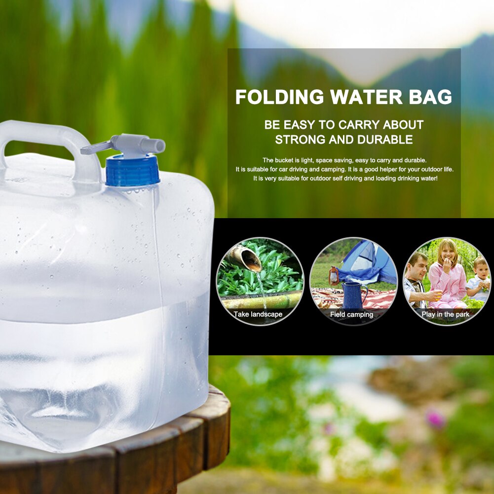 5L 10L 15L 20L Outdoor Opvouwbare Water Zakken Met Kraan Camping Wandelen Draagbare Survival Water Container Opslag Carrier Bag
