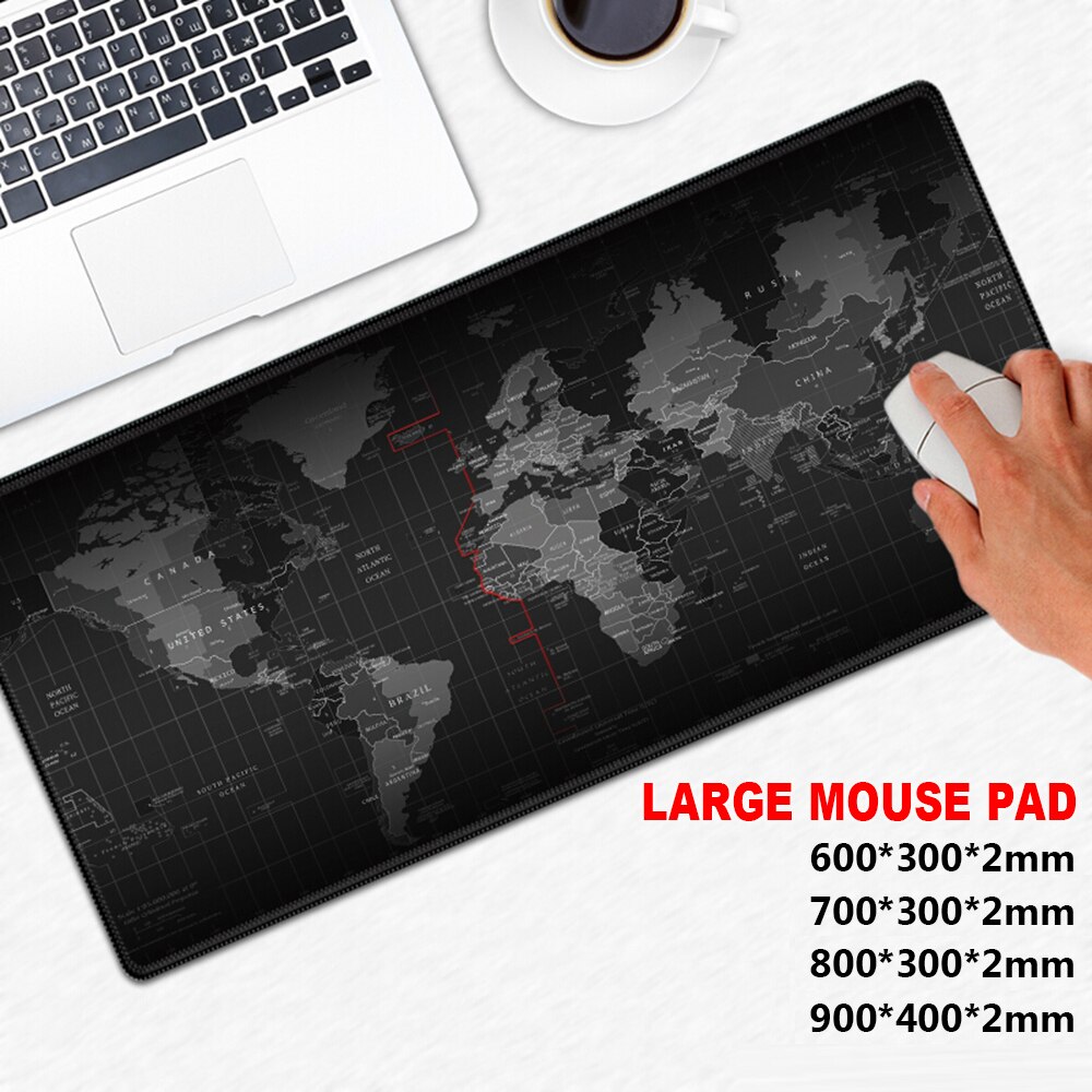 1PC Extra Large Anti-slip Rubber Desktop Keyboard Mice Mat Gaming Mouse Pad Old World Map Locking Edge Mousepad