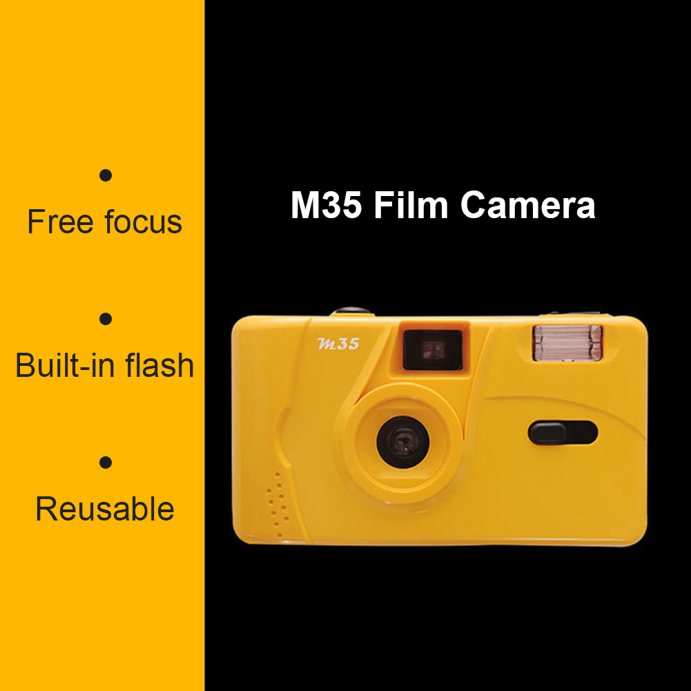 Vintage M35 35mm Manual Film Camera with Flash Function Reusable Non-Disposable Retro Film Machine Reusable Film Camera