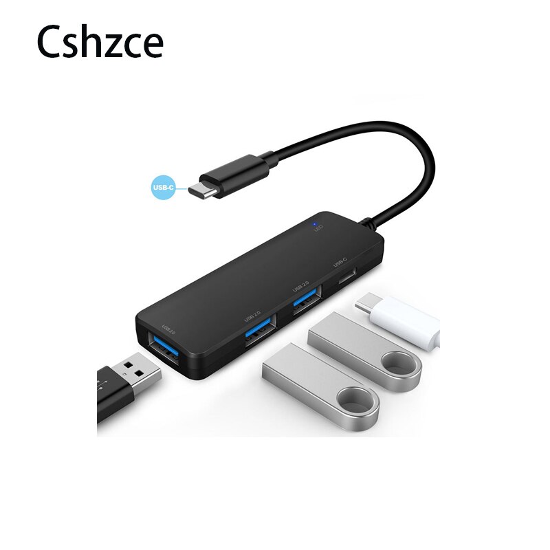 Mini Usb Hub 2.0 USB-C En USB-A Optionele Multi Splitter 3 Port Hub Met Usbc 2.0 Hab Adapter Voor Pc laptop Accessoires