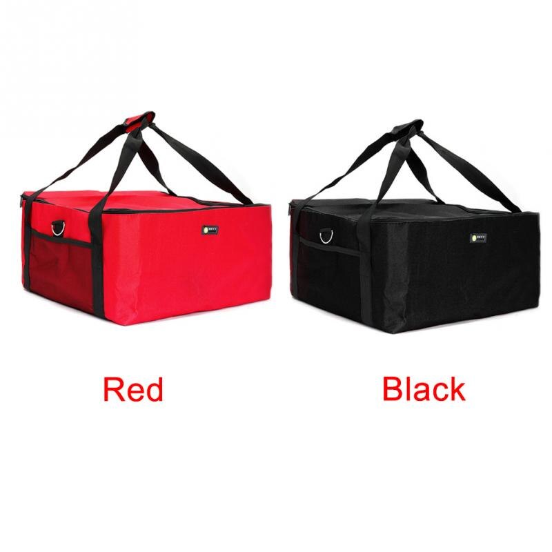 16 Inch Portable Red Strength Thermal Pizza Bag Holder Container Box Easy Use Oxford Cloth Fresh Food Insulated Storage