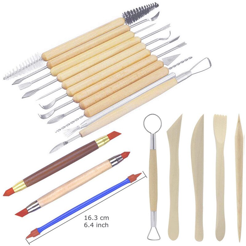 Pottery Sculpting Tools 32PCS Ceramic Clay Carving Tools Set for Beginners Expert Art Crafts Kid's Pottery Classes