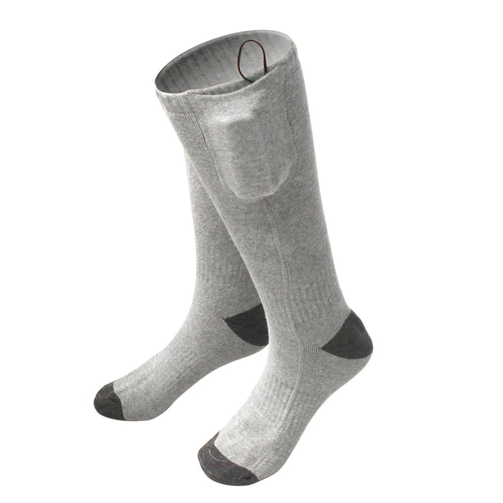 Wiederaufladbare Elektrische Heizung Warme Socken Einstellbare Temperatur Lithium-Batterie Infrarot Sport Socken Für Unisex Fuß Wärmer: Grey