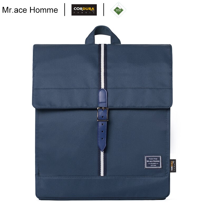 Mah Brand White Small Square Backpack Women School Backpack For Girl Waterproof Fabric Travel Bag Mini 13inch Cloth Bagback: Deep Blue