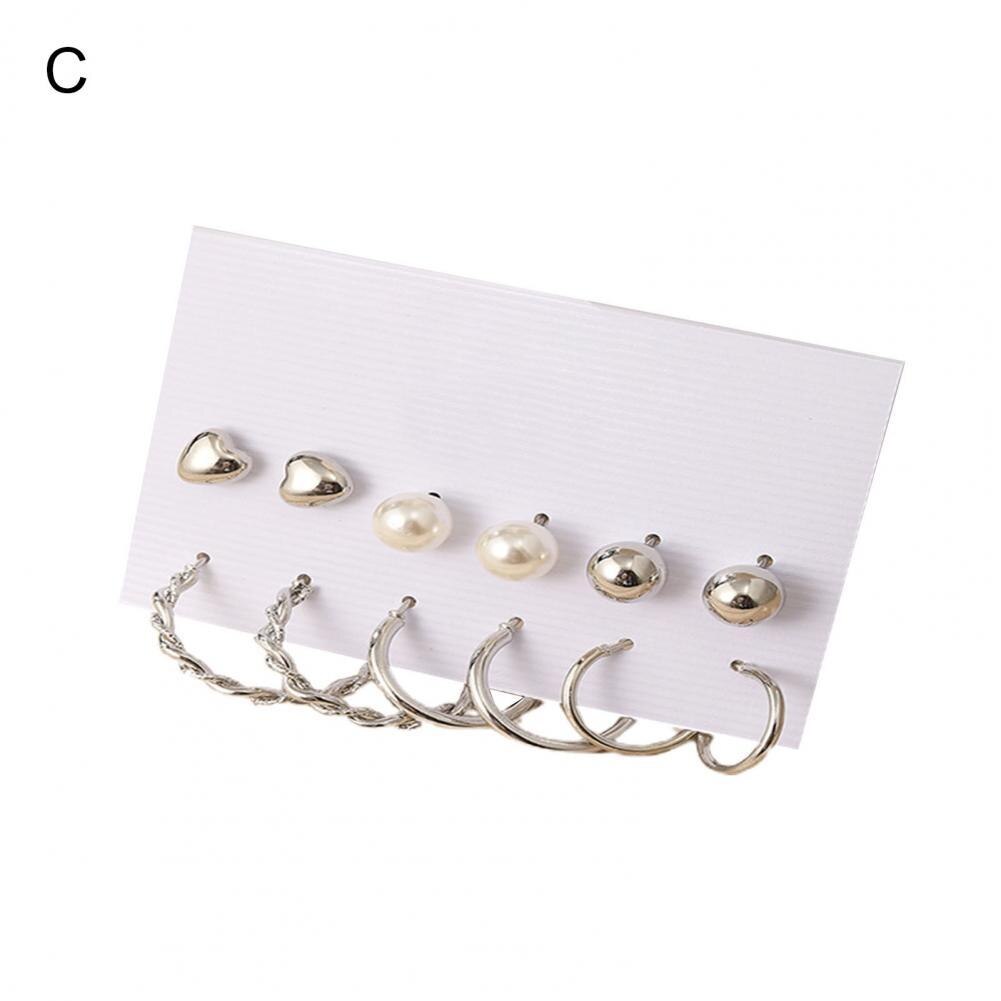 Decorative 1 Set Simple Faux Crystal Dangle Earrings Kit Attractive Ear Stud Set Flower for: C