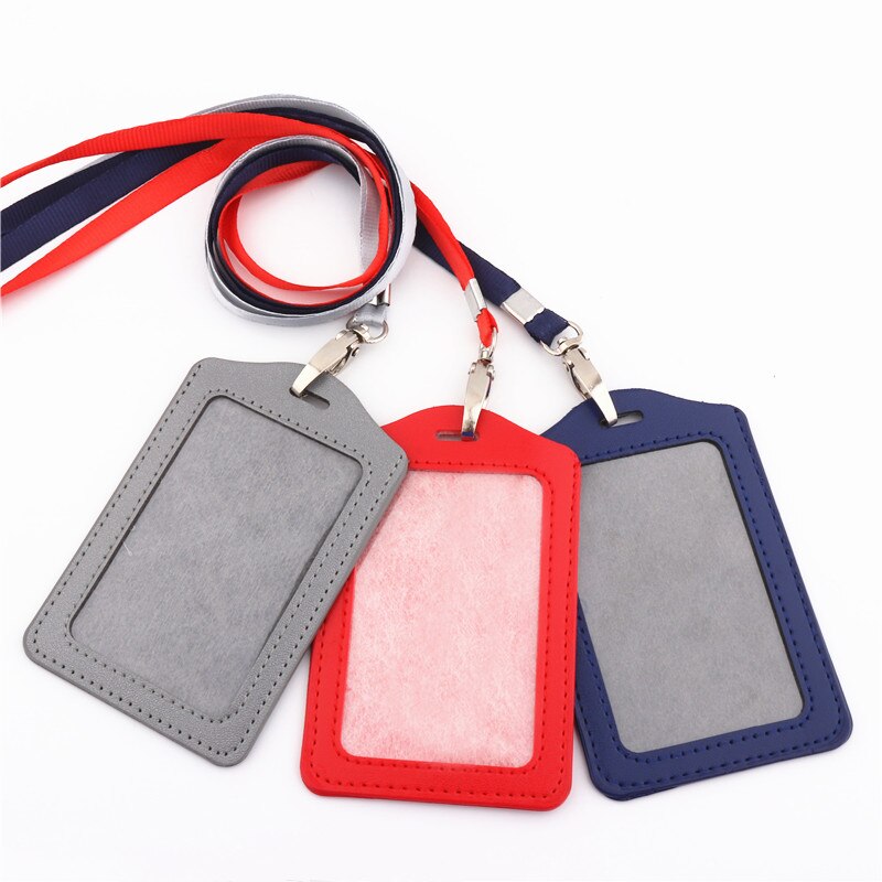 11 Colour PU Card Cover Bus Card Badge Lanyard Business Credit Cards Bank ID Card school supplies
