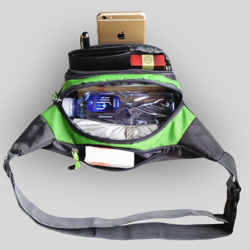 Unisex lærredstaske fanny pack talje hoftebæltetaske håndtaske pung rejsetaske sport bevis vandtæt bum