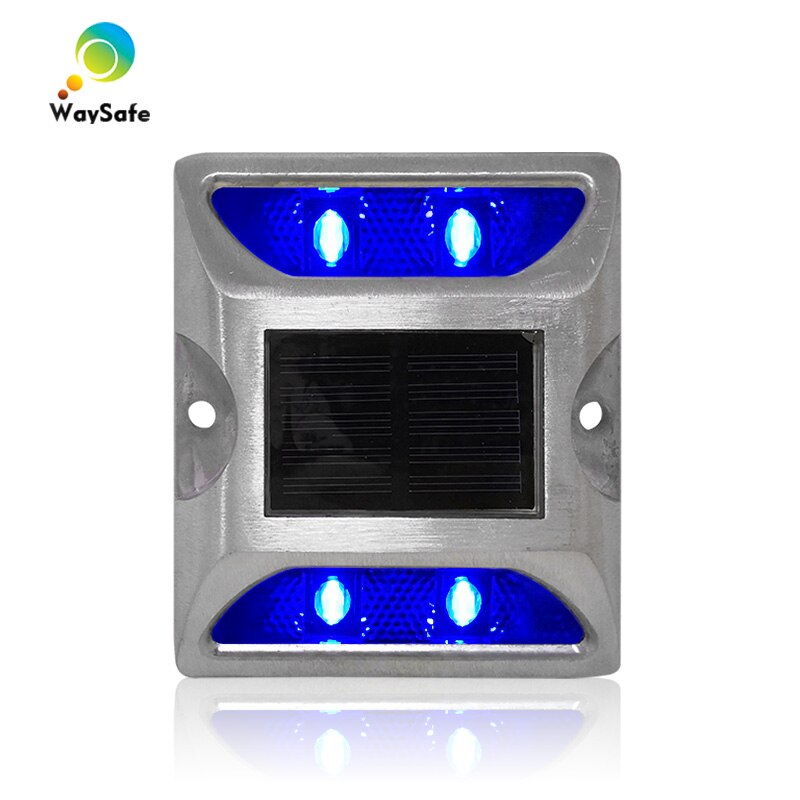 Flash modus road veiligheid aluminium blauw LED licht zonnepaneel prijs LED weg stud licht