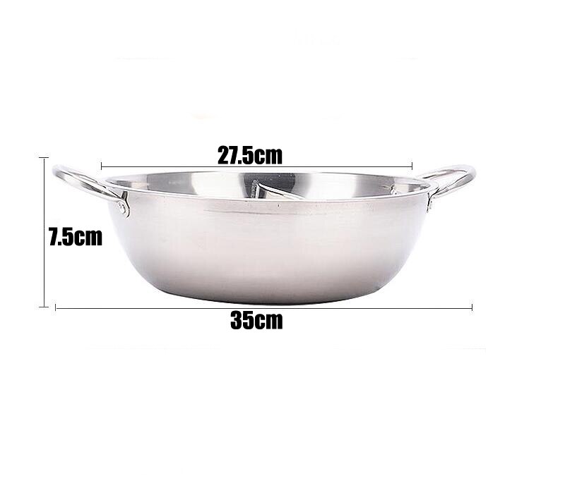 Organboo gryte i rustfritt stål tvillingdelt kokekar induksjon liten sau gryte styrt kompatible suppe glad gryter 28cm