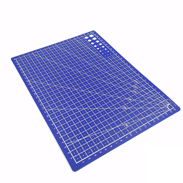 PVC-Schneidematte, einseitig, Patchwork-Schnittunterlage für Werkbank, Patchwork, NäHenne, manuelles DIY-Messer, Gravur, Leder-Schneidebrett: Blau / A3