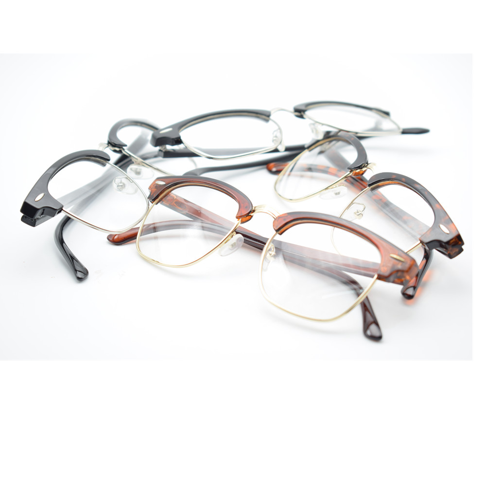 4 stilar moderna glasögon söta vintage unisex halvram tydliga linsglasögon nerd geek glasögon glasögon