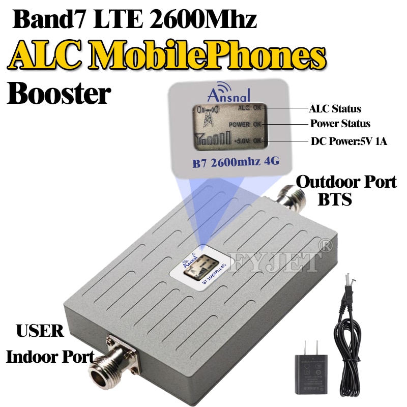 4g Signal Repeater LTE 2600Mhz CellPhone Cellular amplifier 4G LTE 2600 B7 GSM Repeater 2G 3G 4G ALC MobilePhones Signal Booster: Only 2600 Booster