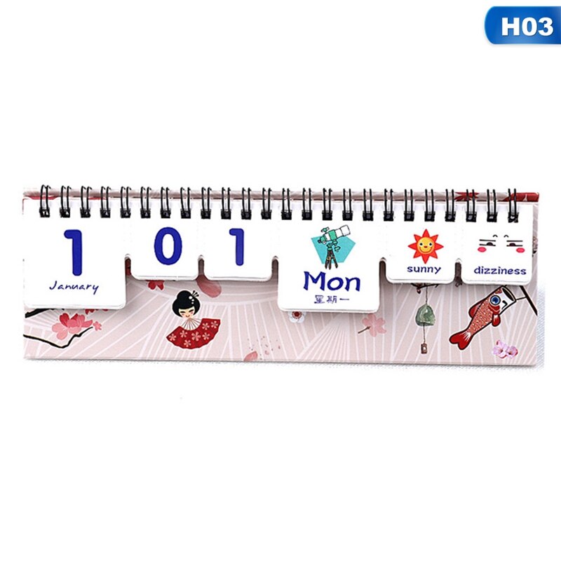 Cute Animal Starry Sky Desk Calendar Tearable Perpetual Calendar Daily Table Planner: 3