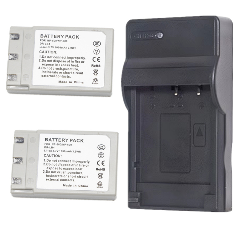 Battery or Charger For Konica DR-LB4 Revio KD-310 310Z 400Z 410Z 420Z 500Z 510Z: RED