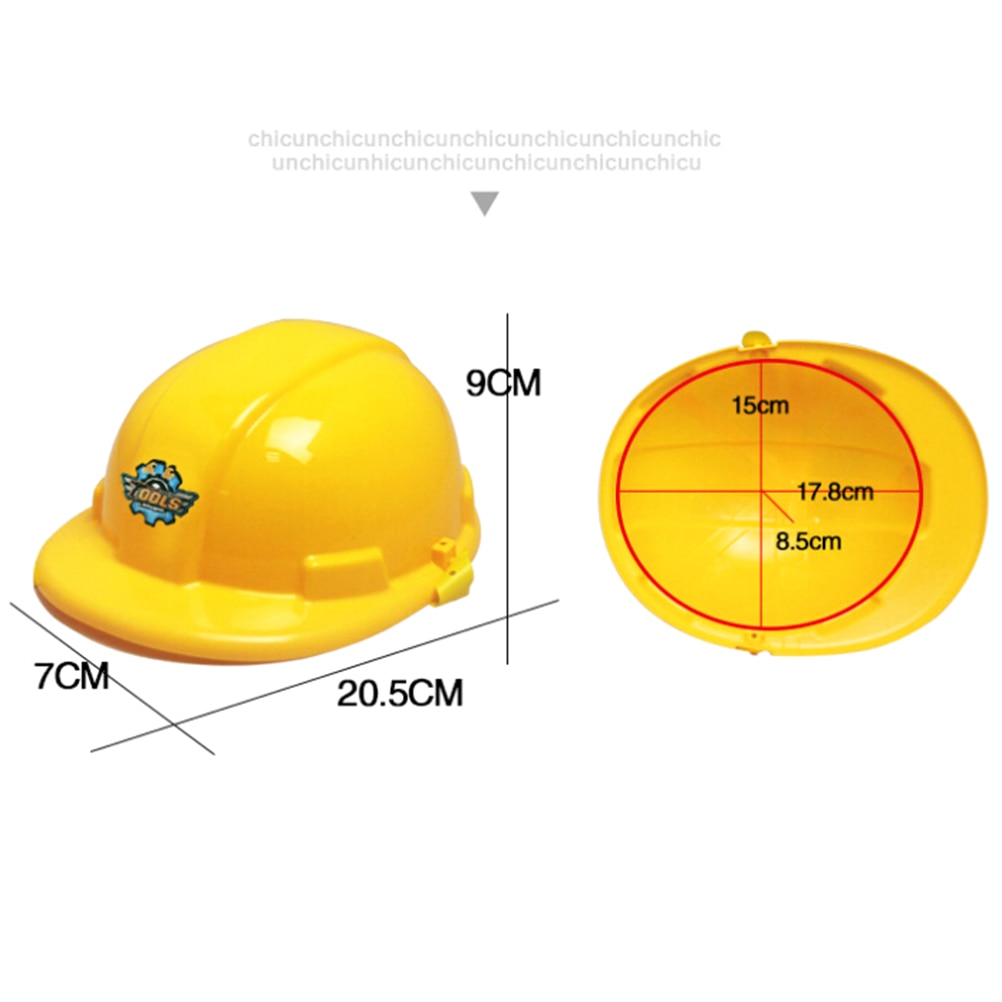 Pretend Role Play Yellow Simulation Safety Helmet Hat Toy Construction Funny Gadgets Kids Children