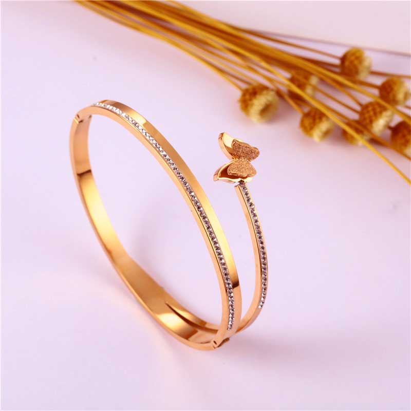 OUFEI Butterfly Bracelets Bangles For Women Stainless Steel Jewelry Cuff Bracelet Jewellery Accessories