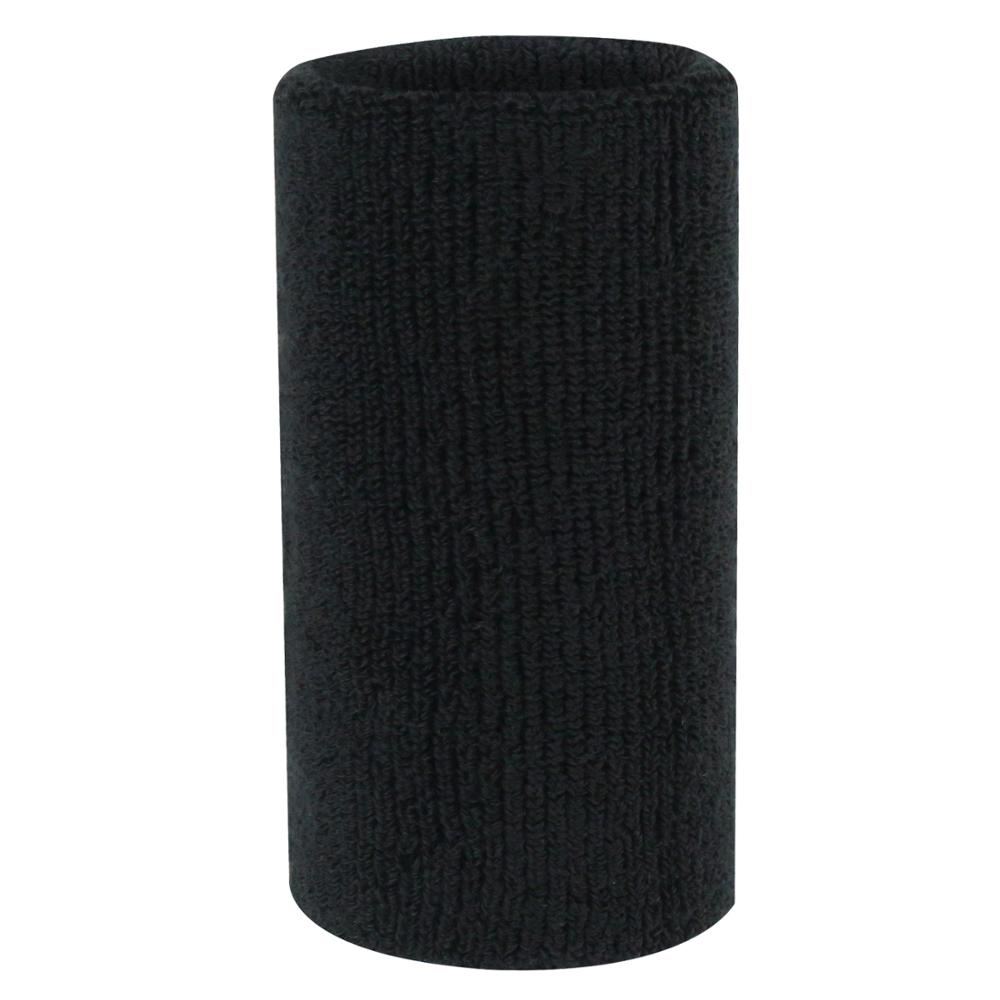 Sports Wristband sweat absorbing breathable towel knitting wrist guard basketball badminton tennis fitness weight lifting gear: Blakc