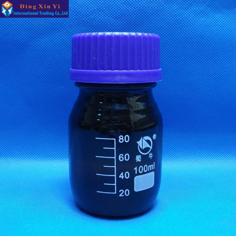 100Ml Amber Glas Reagens Fles Met Blauwe Schroefdop 100Ml Laboratorium Reagensfles