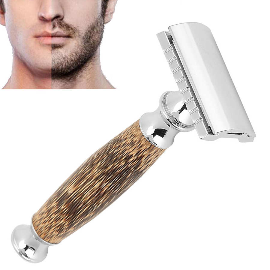 Machine For Shaving Men Bamboo Handle Manual Shaver Portable Beard Body Hair Shaver Trimmer Safety Razor