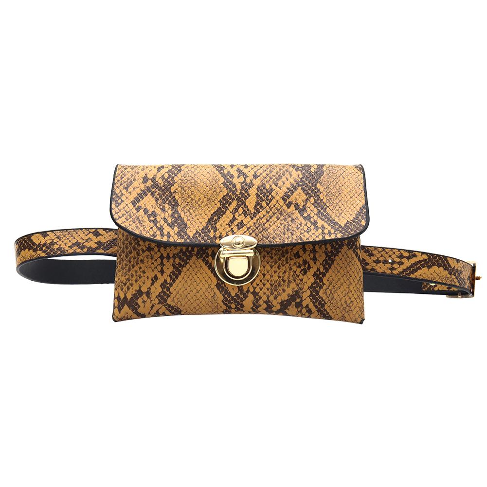 Frauen Taille fanny Gürtel Packungen PU Leder Schlange drucken Crossbody Brust Taschen: braun