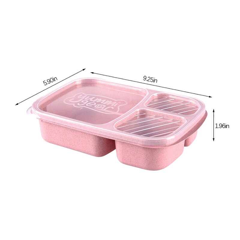 Vogvigo 1Pc Herbruikbare Tarwe Magnetron Picknick Sushi Fruit Opbergdozen Case Container Organizer Lunch Bento Box Voedsel Container: Roze