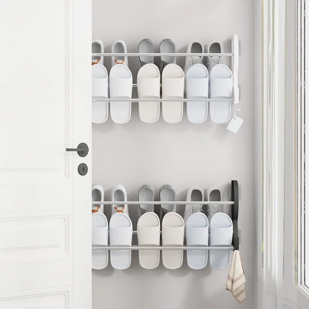 Boven de deur Schoenenrek Stickable Shoe Organizer Wandmontage Geen ponsen vereist Slipper Rack Badkamer Multifunctionele plank