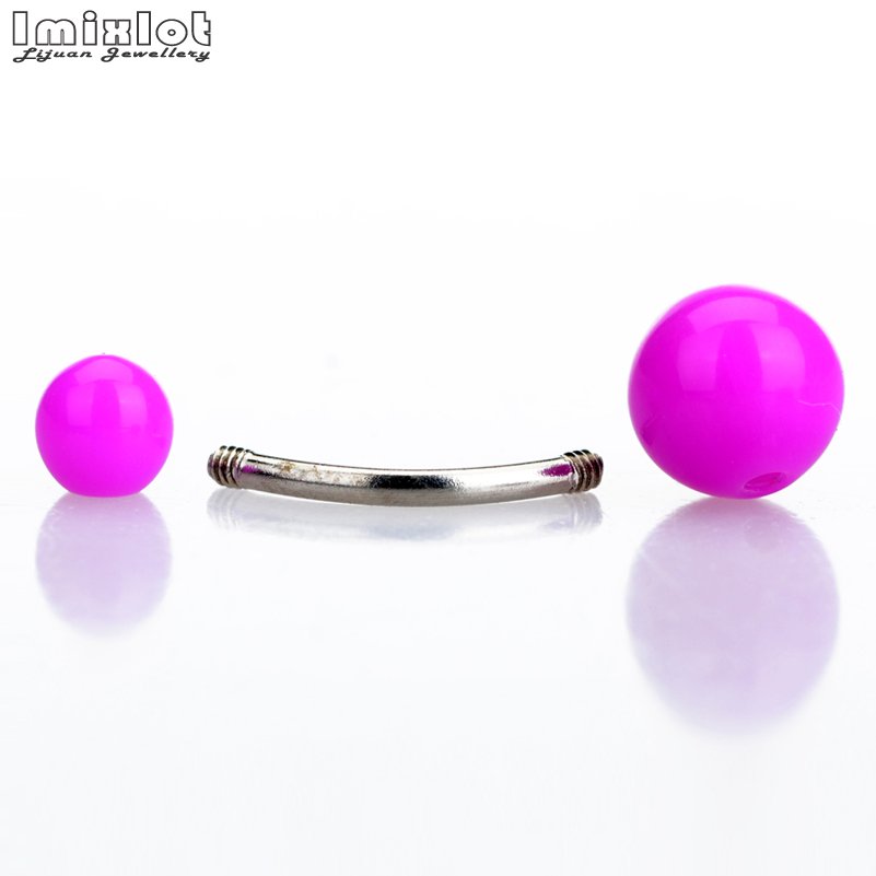 20 unids/lote de anillos coloridos de silicona para ombligo, Piercing para ombligo, bolas de 5/8mm, barra curva, Piercing para ombligo, joyería para el cuerpo