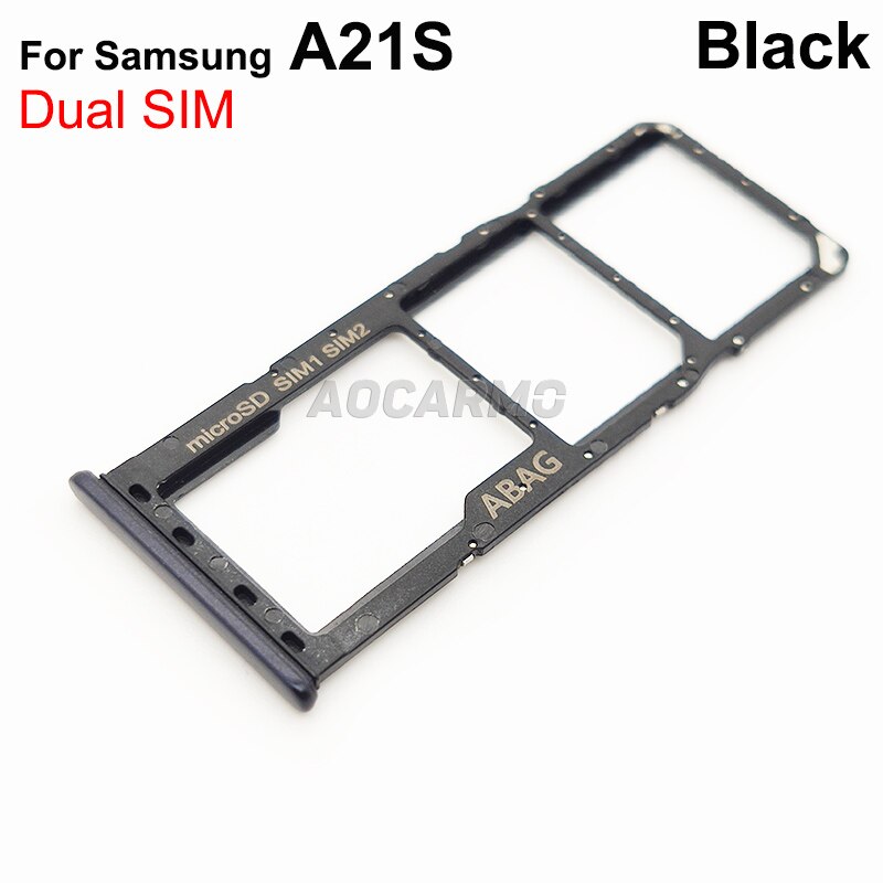 Aocarmo supporto per lettore SD per Slot per schede Sim per Samsung Galaxy A21S A217 supporto per doppio vassoio per schede SIM