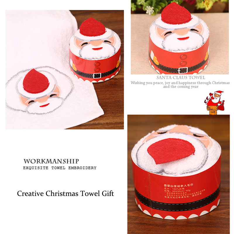 Viering Cake Modelling Katoen Handdoek Santa Sneeuwpop Handdoek Christmas Party AUG889