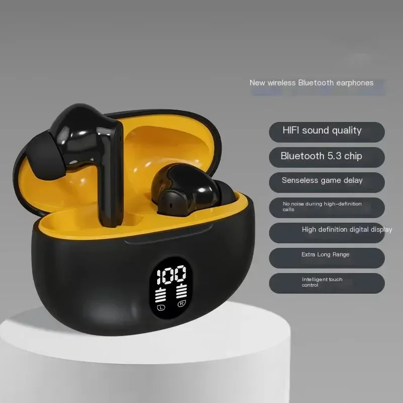 Original 895B TWS Wireless Headphones Game Bluetooth Headphones with Microphone Noise Reduction High Fidelity Bass Earphones: black