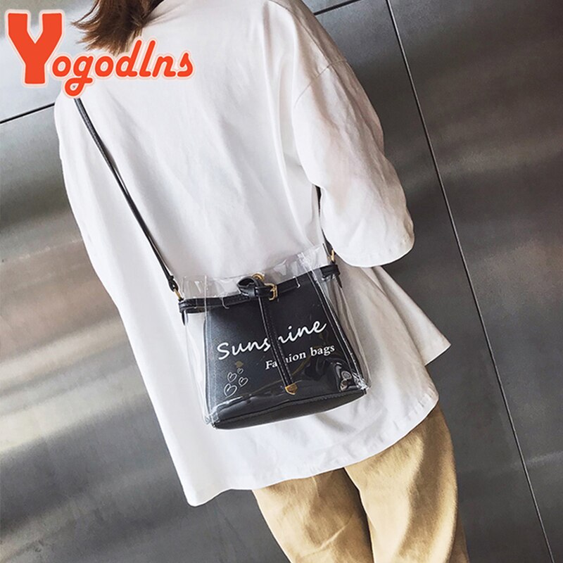 Yogodlns sacs à bandoulière pour femmes dame Transparent épaule gelée paquet été sac à main téléphone sac bolsa