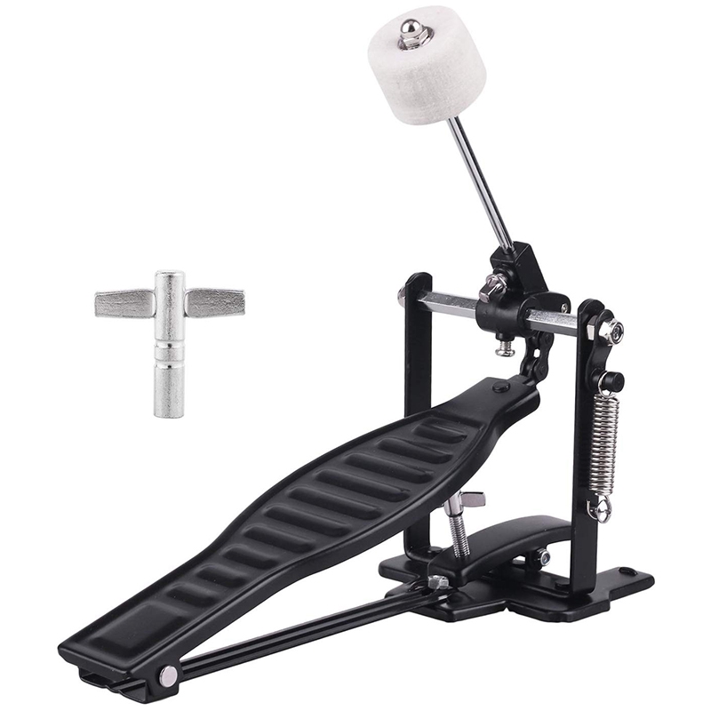 Trommepedal sort aluminiumslegering børnestativ trommer pedalsæt med trommeslagerstang og trommenøgle