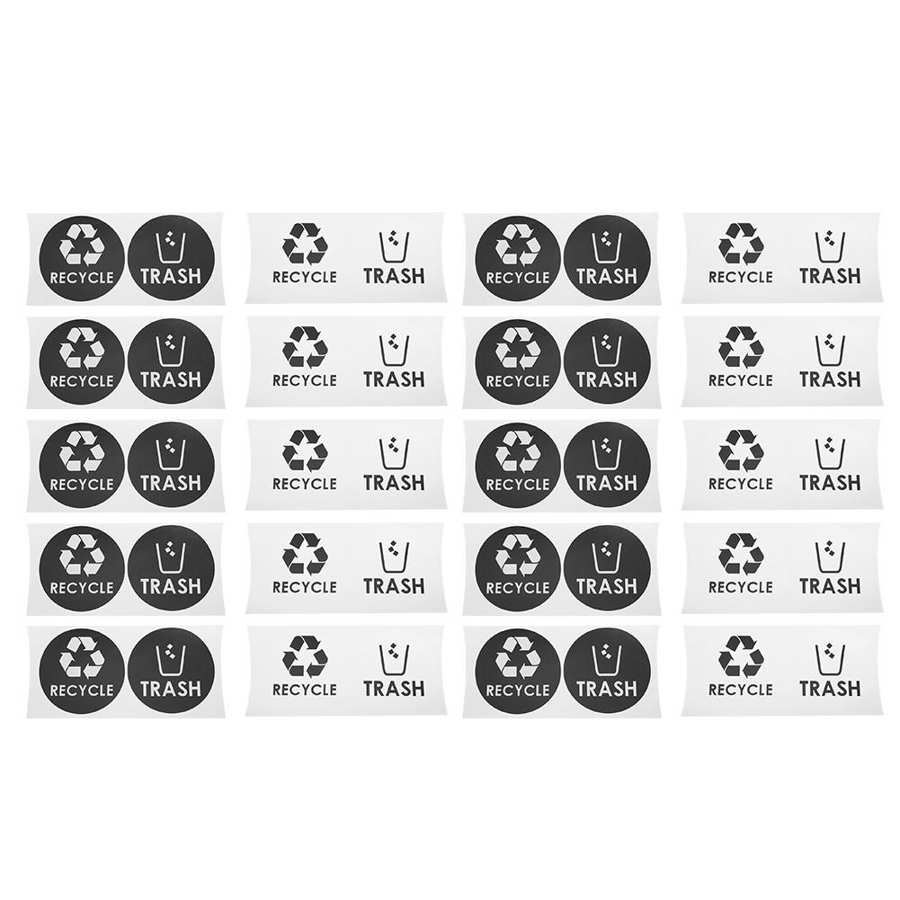Yard garden waste sachet 20PCS/Set Round Recycle Trash Sticker Decal Garbage Waste Can Dustbin Label for Home Kitchen Office
