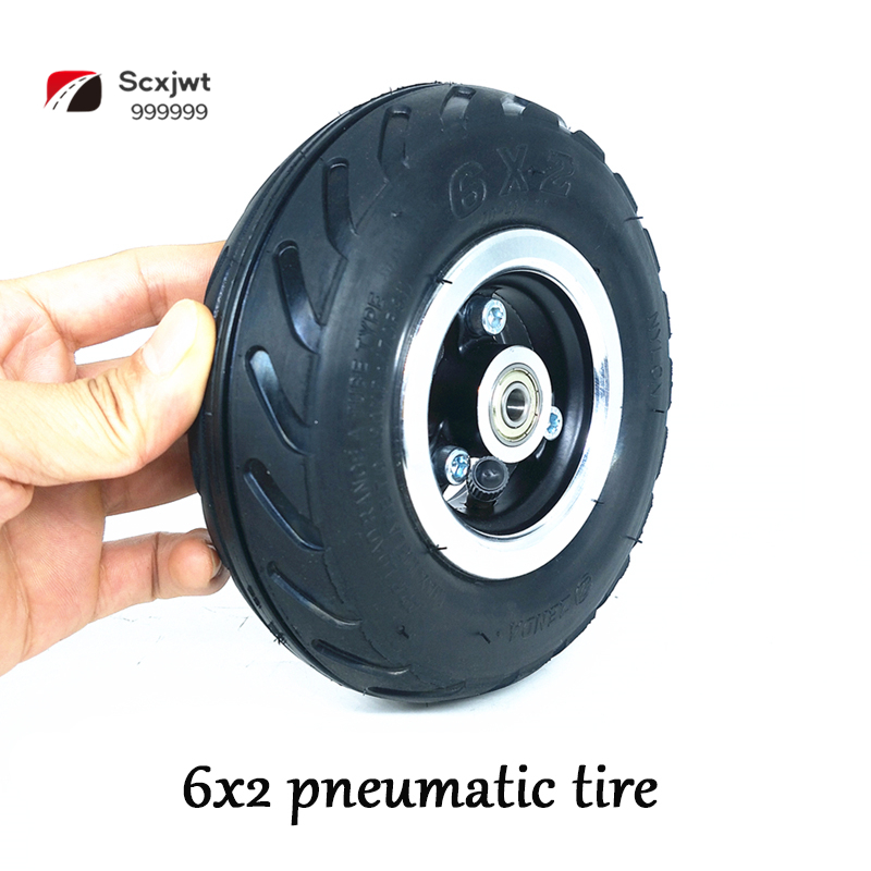 6 Inch Pneumatic Tire 6x2 Inner and Outer Tire Electric Scooter Non Pneumatic Explosion Proof Solid Tire Whole Wheel