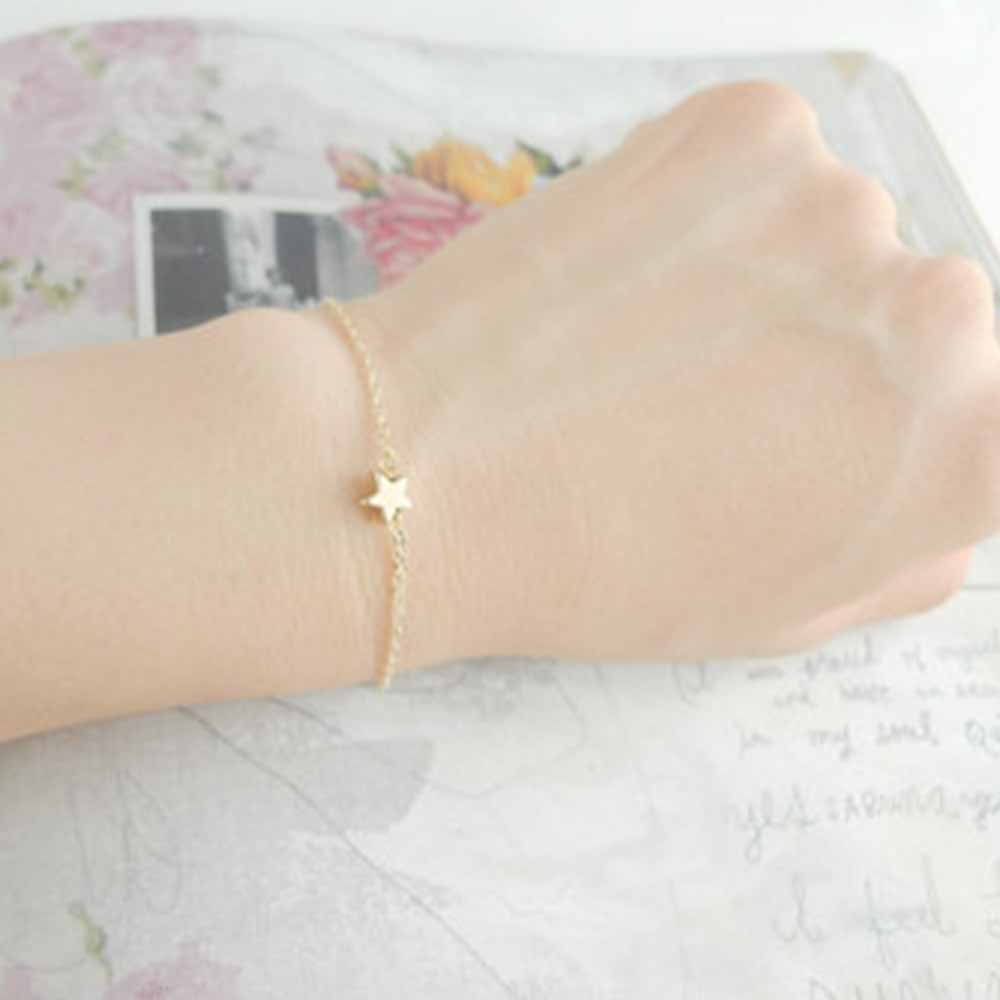 IPARAM pulsera de cadena colgante estrella de cinco puntas pulsera de pareja joyas amistad para amigos amante