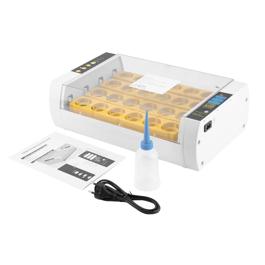24 Eieren Incubator Automatische Draaien Uitkomen Met Led Scherm Temperatuur Vochtigheid Controle Voor Kip Kwartel Vogel Incubatie Tool: Default Title