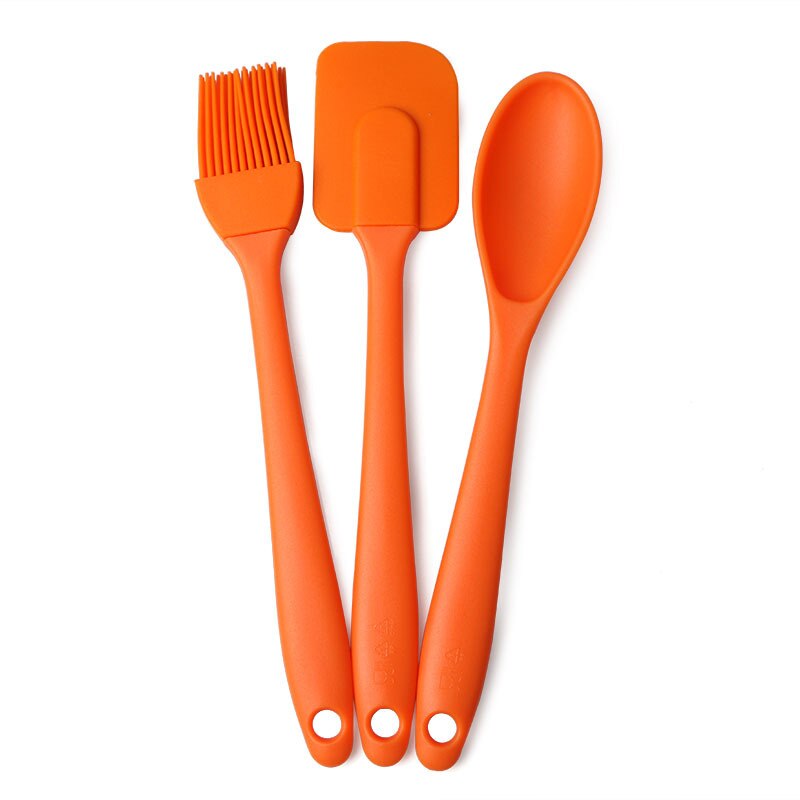 Non-Stick Silicone Spatula Spoon Brush Set Cooking Utensil Kit Cake Cookie Butter Scraper Mixing Batter Brush Scoop BBQ Tools