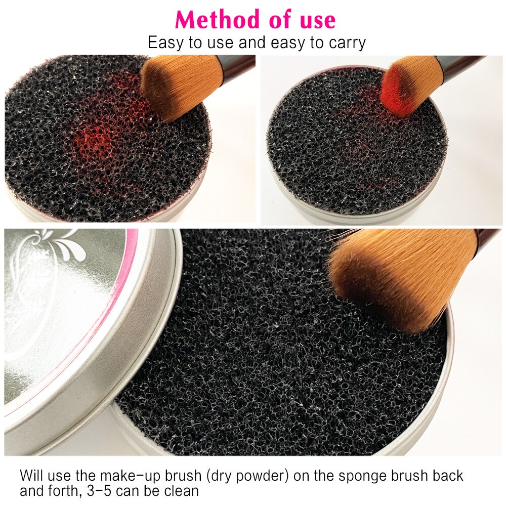 Limpiador de brochas de maquillaje, esponja para quitar el Color de las brochas, esponja para sombras de ojos, limpiador de pinceles de maquillaje de Color rápido