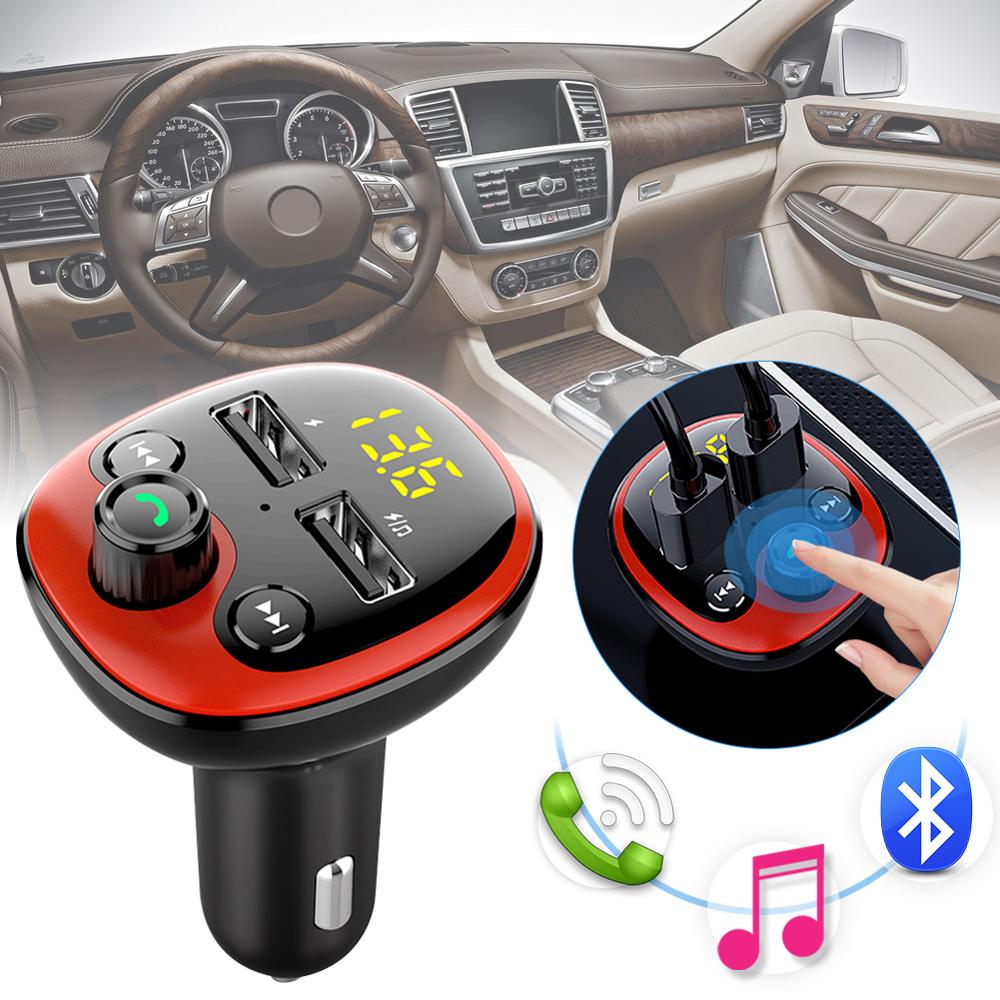 Auto Met Dual 3.1A Usb Opladen Poorten Handsfree Autolader Radio Ontvanger Mp3 Speler Bluetooth Fm-zender Auto mp3 Speler