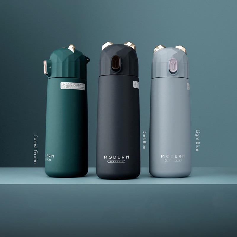 Termo de acero inoxidable de doble pared, bonito termo para café, té, leche, Taza de Viaje, termos, botella de , taza con aislamiento térmico para mujeres