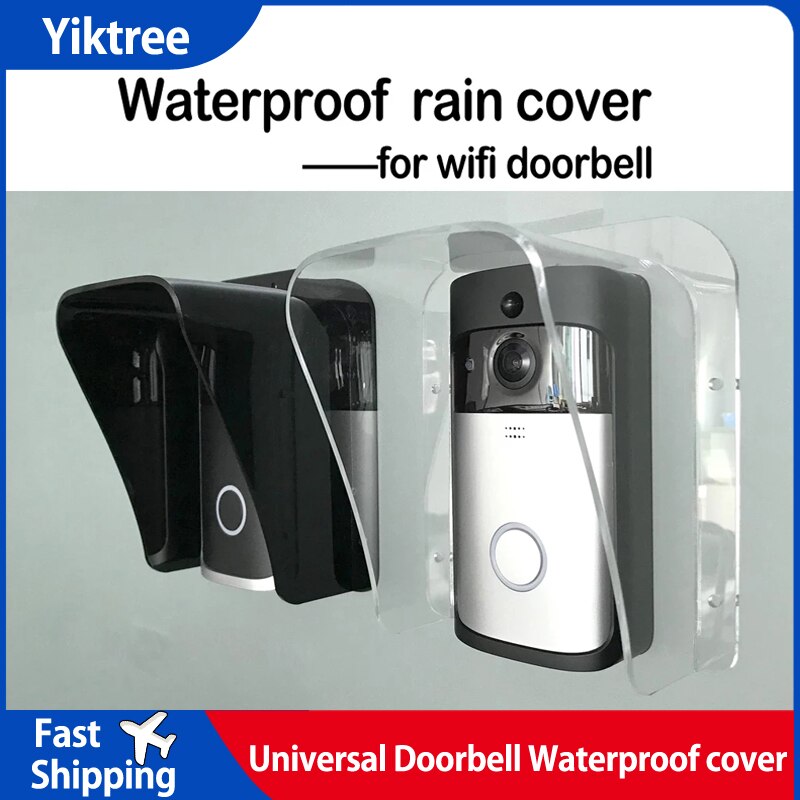 Visiophone d&#39;extérieur universel noir/Transparent, étanche, protection solaire, sonnette d&#39;appartement, interphone vidéo IP, wi-fi