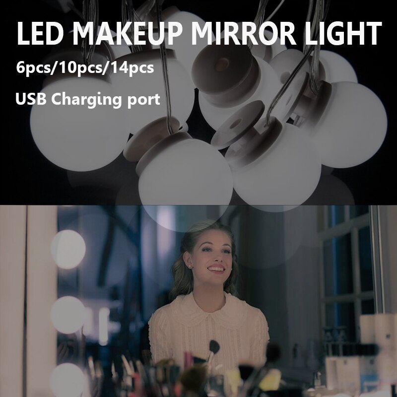 Make-up Spiegel Licht mit Led Beleuchtung Spiegel Lampen für Home Decor Badezimmer Kosmetische Dressing Tisch Spiegel Lampe Eitelkeit Lichter Usb