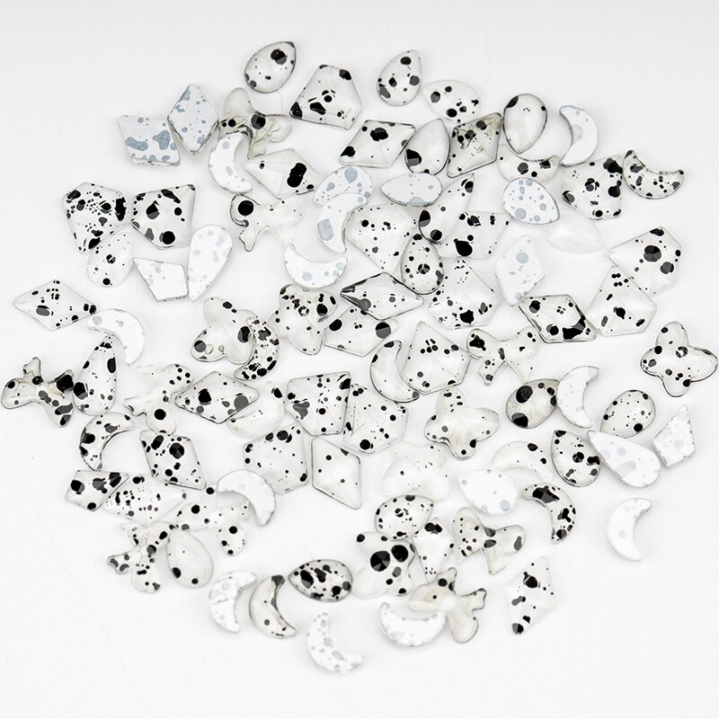 VDD 100 stuks glas nail art steentjes plaksteen strass glitter kristal strass gemengde vorm diamant glanzende doe-het-zelf ambachten decoratie