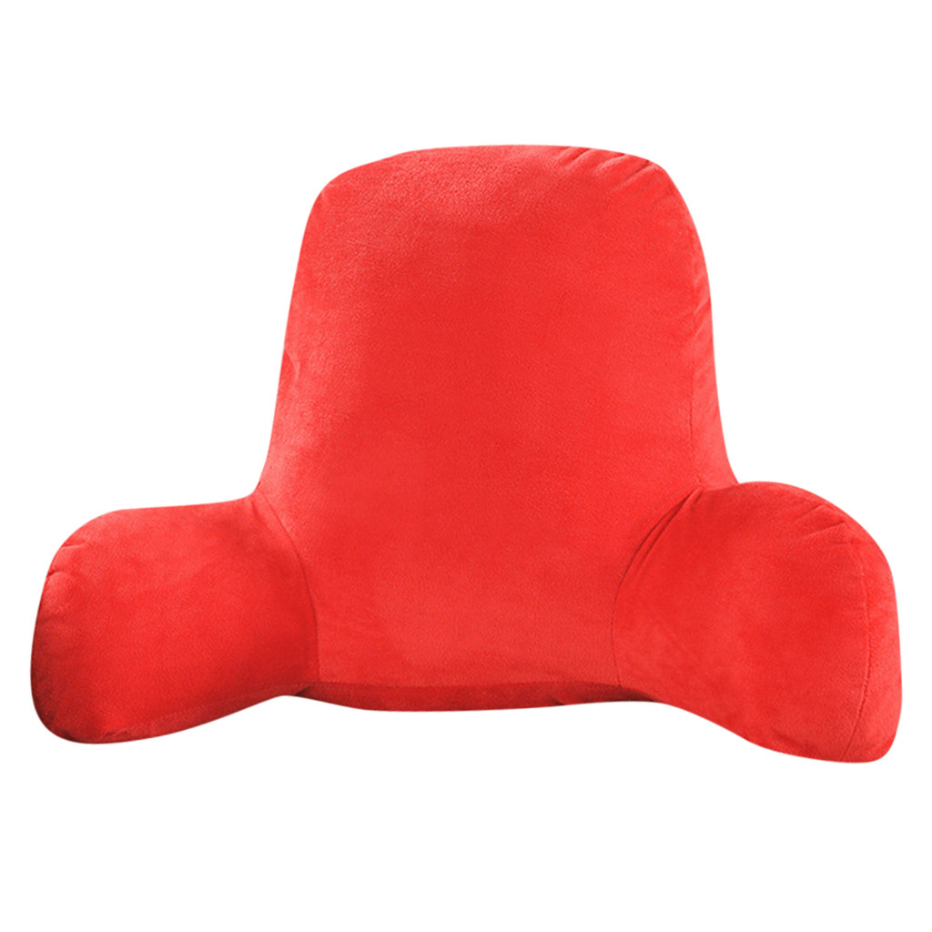 Lumbar pillow Plush Big Backrest Reading Rest Pillow Lumbar Support Chair Cushion with Arms Corduroy cushion lumbar pillow: Red 