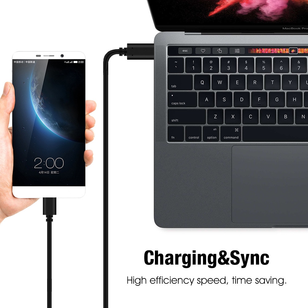 Type C Naar Micro Usb Kabel 3A 60W Snel Opladen Kabel Man Op Man Voor Macbook Snelle Data Cord chromebook Samsung Android 1M