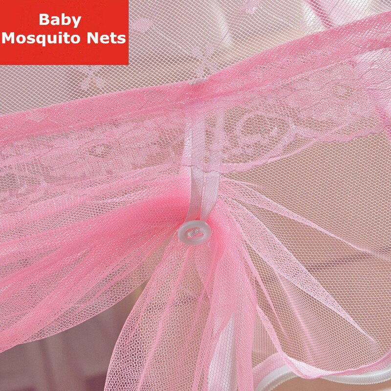 Sød baby krybbe net bærbar foldbar komfortabel baby mongolsk yurt myggenet baby seng telt myggenet