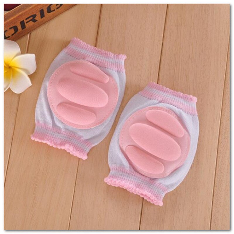 Rodilleras de gateo para bebé, almohadilla para codo de gatear de seguridad para niño y niña, rodillera protectora de malla de seguridad: JB525 2 stripe pink