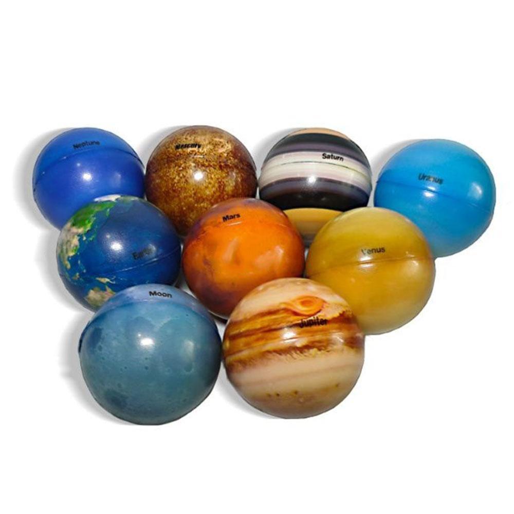 6.3cm Color Printing Sponge Soft Ball Eight Planets Moon Star Ball Early Education Foaming Children'S Toy Bouncy Ball: 9PCS