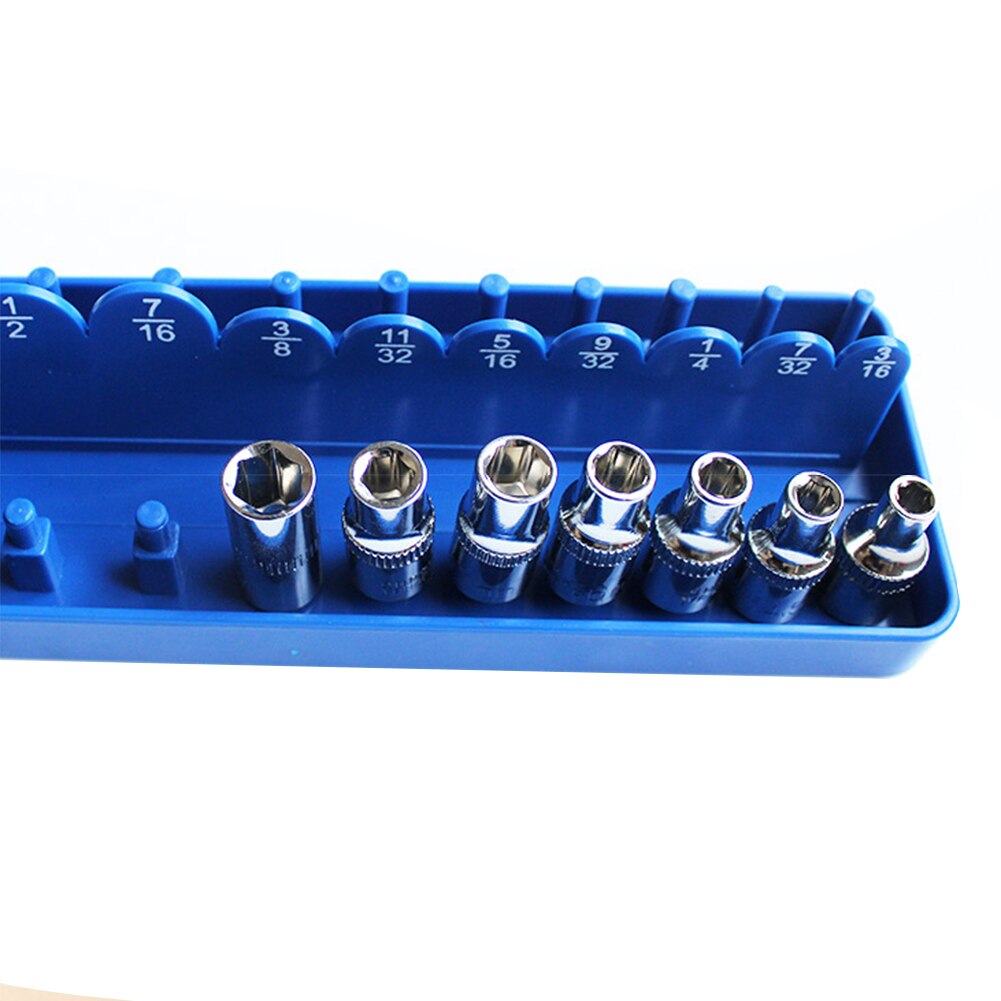 Socket Organizer Tray Rack Storage Holder Tools Set Home Repairing Shelf Stand Bracket Inch 1/4 1/2 3/8 For Garage Workshop