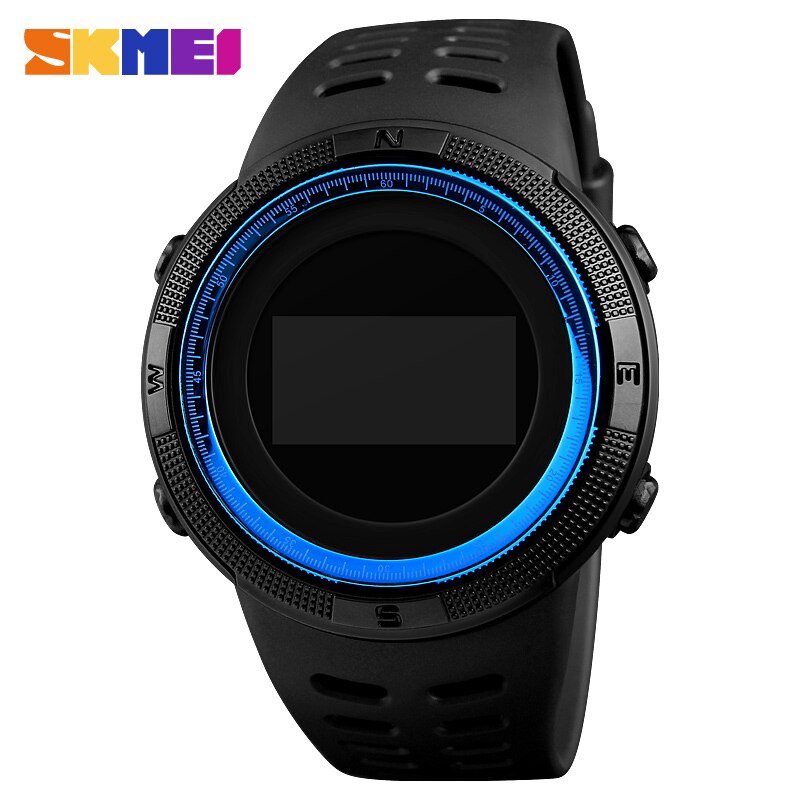 SKMEI draussen Kompass Uhr Männer Sport Digitale Armbanduhren Herren Chrono 2 Zeit Männlichen Uhren Datum Woche Stunde Relogio Masculino 1360: Blau Uhr